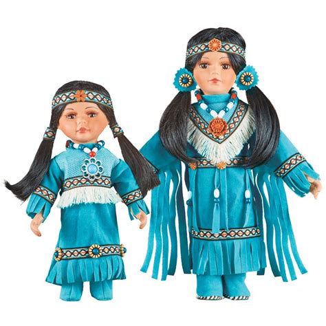 the holiday aisle® 2 piece porcelain outfit native american sister doll