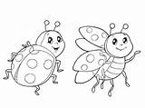 Ladybug Colorare Coccinella Coccinelle Disegni Bianco Vettore Animali Isolato Isolement Ape Bimbi Silhouettes Printable Farfalle Svg Atuttodonna sketch template