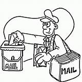 Coloring Mailman Pages Library Clipart Office Post sketch template