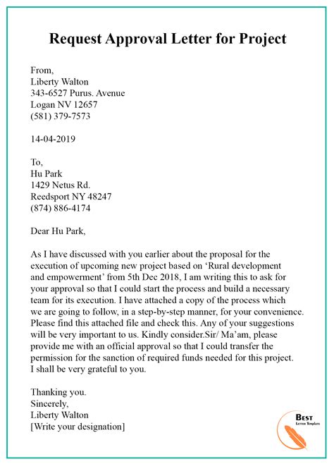 request  approval letter       sample