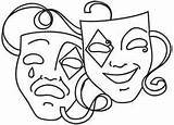 Tragedy Comedy Clowns Maskers Urbanthreads Scary Webstockreview sketch template