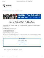 write  model  position paper examples