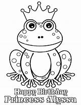 Frog Coloring Birthday Printable Prince Princess Pages Party Personalized Activity Colouring Frogs Happy Color Favor Kids Childrens Etsy Sheets Pdf sketch template