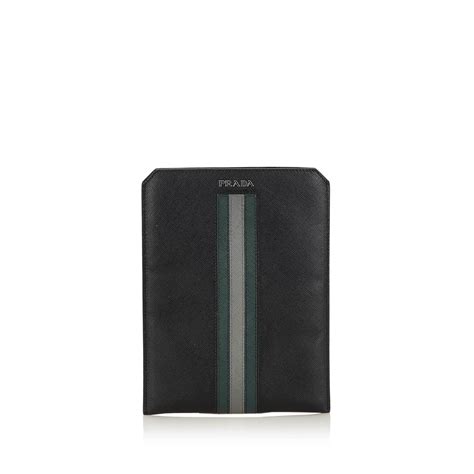 prada black leather ipad case  luxclusif pa tradera