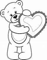 Bear Coloring Heart Girl Pages Teddy Printable Sheets Wecoloringpage Kids Visit Cartoon sketch template