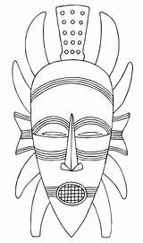 Mask Masks Template African Africa Drawing Kids Coloring Africain Mascaras Drawings Masque Para Dessin Africanas Clip Afrique Printable Máscaras Senufo sketch template