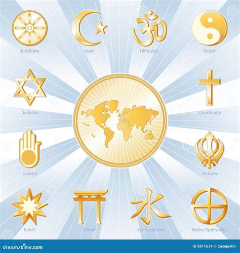 world  faiths blue gold stock images image