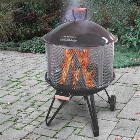 shop landmann usa black steel outdoor wood burning fireplace  lowescom