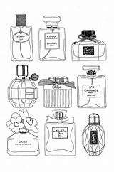 Chanel Perfume N5 Coloring Pages Parfum Sketch Coco Template sketch template