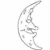 Moon Crescent Coloring Printable sketch template
