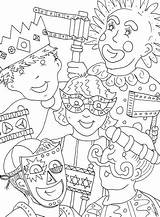 Mardi Gras Coloring Pages Kids Printable Clown sketch template