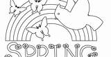 Coloring Rainbow Pages Spring Printable Rainbows Kids sketch template