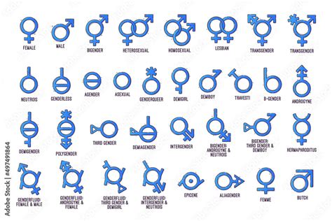 Gender Symbols Collections Signs Of Sexual Orientation Vector Stock