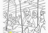 Paralyzed Man Coloring Four Friends Help Pages Heals Jesus Divyajanani sketch template
