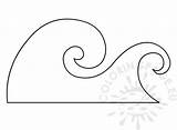 Wave Template Ocean Waves Coloring Printable Templates Stencil Pages Shape Pattern Stencils Patterns Border sketch template