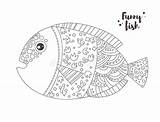 Coloring Fish Funny Book Illustration Vector Decor Preview sketch template