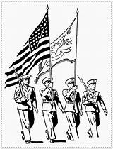Veterans Kleurplaat Leger Kleurplaten Remembrance Soldaten Oorlog Armed Marcherende Wereldoorlog Tweede Wapens Civics Template sketch template