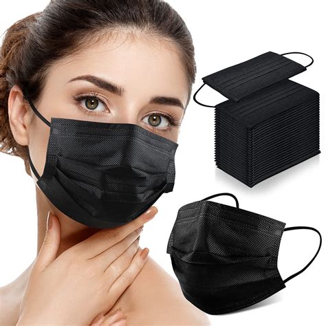 black disposable face masks  pack disposable face masks  ply black face masks mascarillas