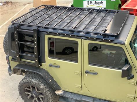 psx jeep wrangler jk  door roof rack steel flat  accessories melbourne