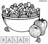 Salad Coloring Pages Fruit Printable Colorings Color Sheet Awesome Vegetables Food Fruits Getdrawings Getcolorings sketch template