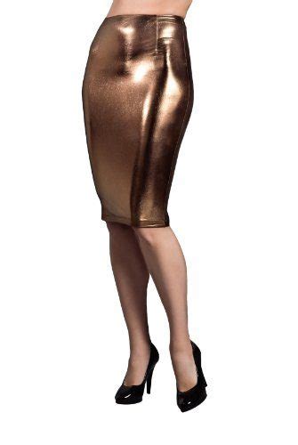 Suddenly Fem Bronze Sheen Pencil Skirt For Crossdressing