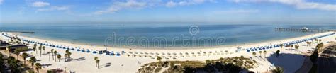 wide panoramic view  clearwater beach resort  florida stock image image  ocean clouds