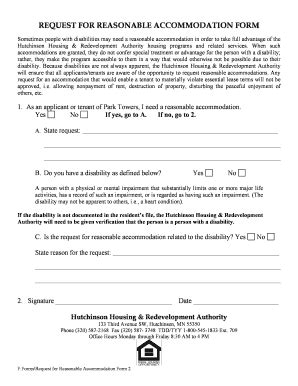 printable reasonable accommodation letter  document blanks  submit