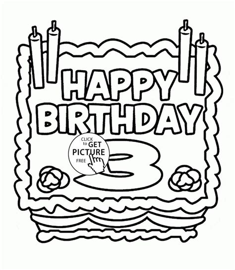 happy birthday coloring page  cake  candles
