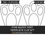 Easter Bunny Feet Template Printable Clipart Ears Clip Templates Footprints Outline Printables Print Pattern Paws Paw Bunnies Moreprintabletreats sketch template