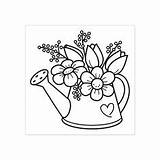 Coloring Watering Pages Flower Flowers Garden Drawing Stamp Printable Flores Spring Regadera Con Hand Color Choose Board Rubber Getcolorings Getdrawings sketch template