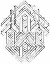 Geometric Larcher Illusions Colorear Besuchen Triangles sketch template