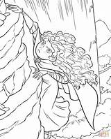 Coloring Pages Merida Brave Climbing Rock Printable sketch template