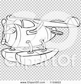 Seaplane Outlined Illustration Cartoon Royalty Clipart Vector Djart sketch template