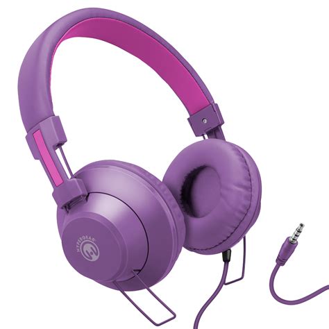 hypergear  wired headphones  mic purple pink