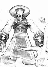 Kung Lao Unfinished Santo Mortal Kombat sketch template
