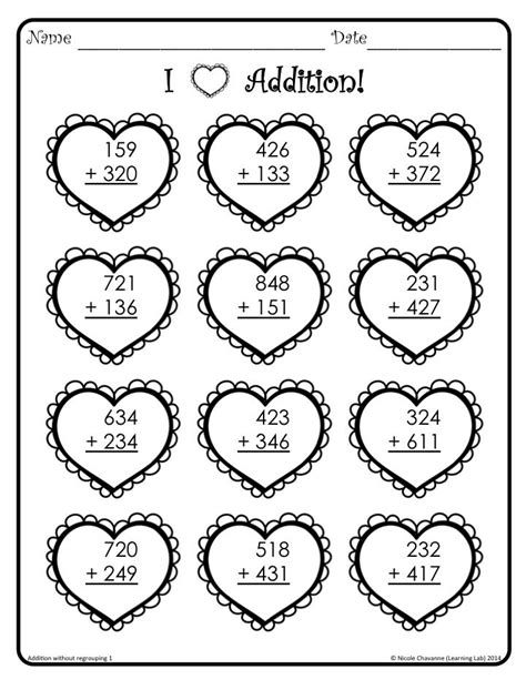 valentines day math valentine worksheets math valentines addition