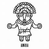 Inti Inca Outline Vexels sketch template