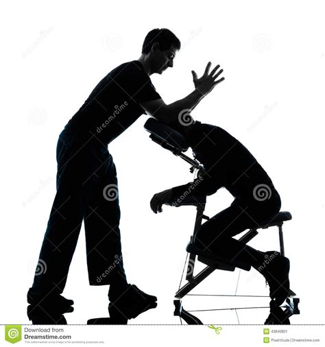 Back Massage Therapy With Chair Silhouette Stock Image