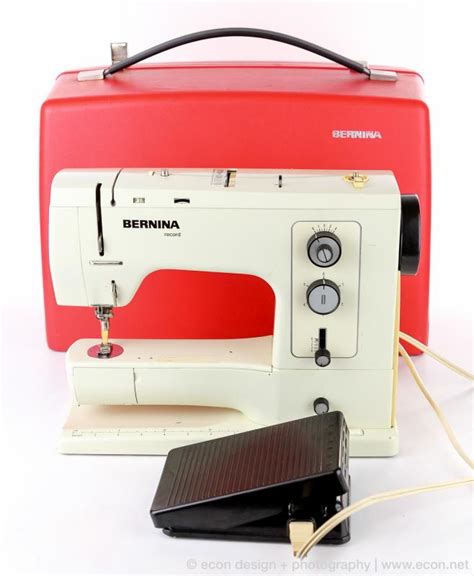 vintage bernina record  heavy duty sewing machine  case switzerland nice