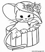 Coloring Kitten Girls Pages Cats Printable Color Print sketch template