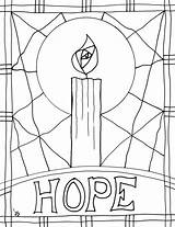 Advent Coloring Hope Candles Sheets Bulletin sketch template