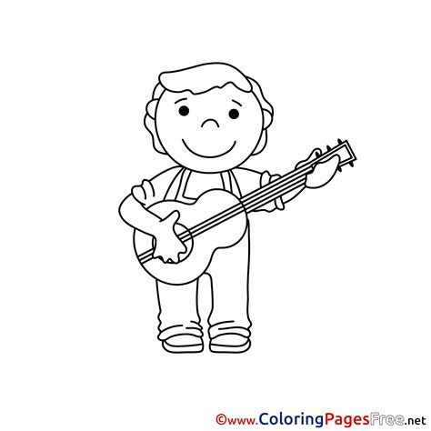 guitarist colouring sheet