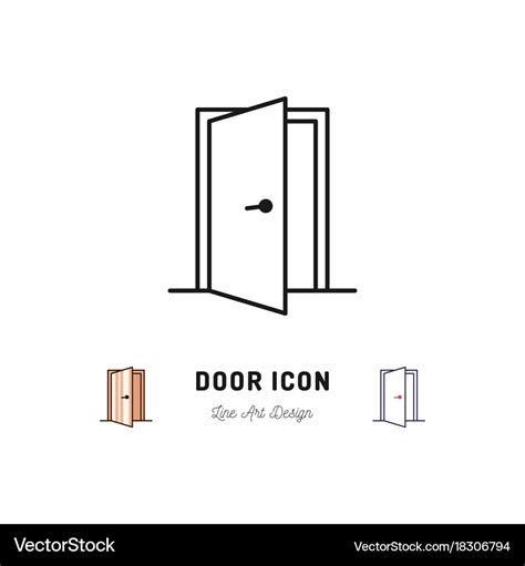 open door icon thin  art symbol royalty  vector