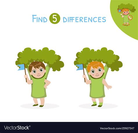 find differences educational game  kids cute vector image
