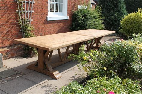 extra large  reclaimed teak rectangular garden dining table