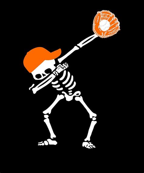 Funny Dabbing Dance Baseball Skeleton Halloween Digital