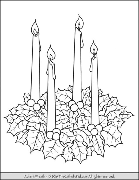 advent wreath coloring page  printable advent wreath