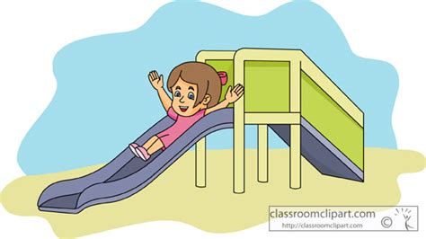 recreation clipart girl going down playground slide classroom clipart