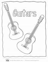 Guitar Coloring Pages Electric Popular sketch template