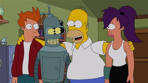 Simpsons Futurama Crossover Clip Shows Bender And